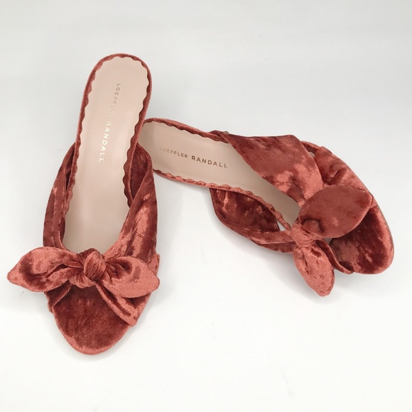 Loeffler Randall Shoes - Loeffler Randall Velvet Luisa Kitten Heels Brique